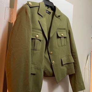 Olive Green Military Style Jacket sz 14 NWOT